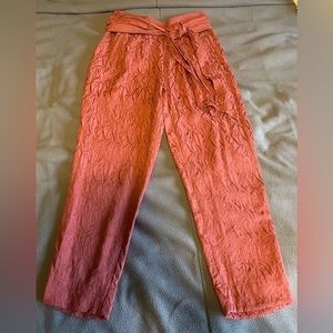 ANTHROPOLOGIE Coral Tie Pant Size 0